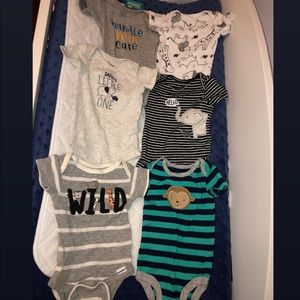6 pack of baby boy onesies